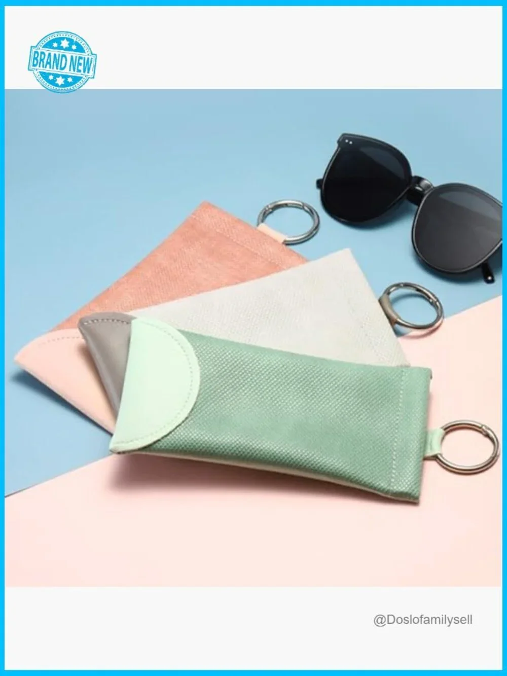 Portable Soft Leather Sunglass Case Slim Unisex Eyewear Protective Belt Clip